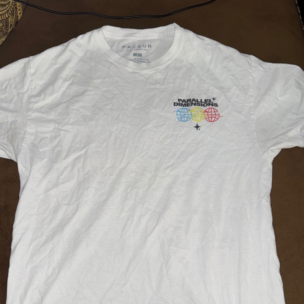PacSun White 'Parallel Dimensions' Globe Graphic Tee
